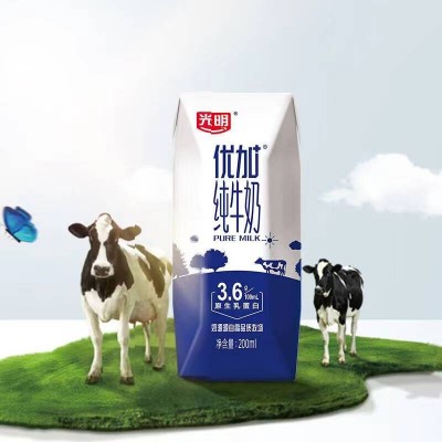 光明优加纯牛奶200ml*24盒钻石装3.6g乳蛋白早餐奶图2