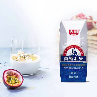 光明莫斯利安常温酸牛奶（原味）200g*16盒图2