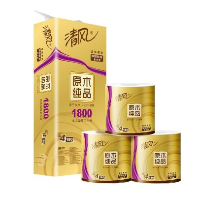 清风原木金装4层加厚卫生纸180g*10卷图5