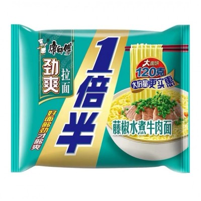 康师傅一倍半藤椒牛肉面123g*5袋/包图5