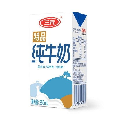 三元利乐砖特品纯牛奶 250ml*12盒 整箱装图2