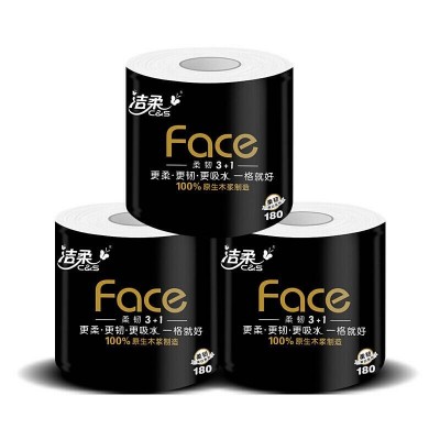 洁柔卷纸黑Face加厚层180g卫生纸巾*10卷图5
