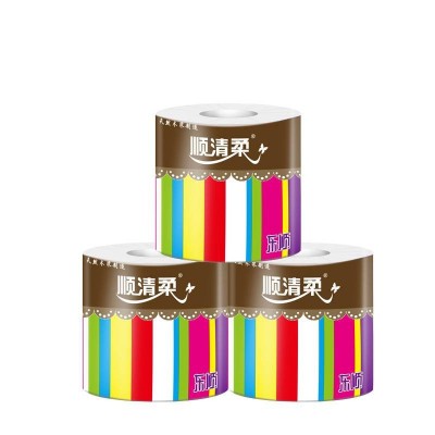 顺清柔卫生纸彩虹系列5层200g有芯卷纸27卷图4