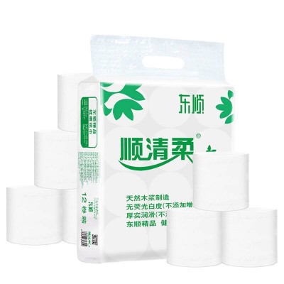 顺清柔无芯卷纸卫生纸 5层208g*12卷装图2
