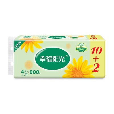 幸福阳光4层无芯卷纸75克12卷/提2提装共24卷图5