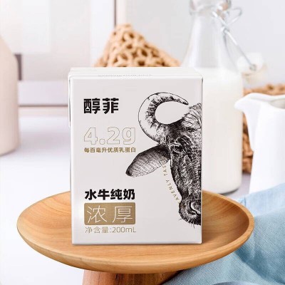 百菲酪水牛奶4.2g蛋白质纯牛奶 200mI*12盒 整箱装图5