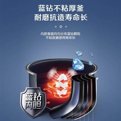 苏泊尔(SUPOR)电饭煲家用智能蓝钻不粘多功能智能预约煮粥煮饭蛋糕煲仔饭4L蓝色2-7人SF40FC71人图5