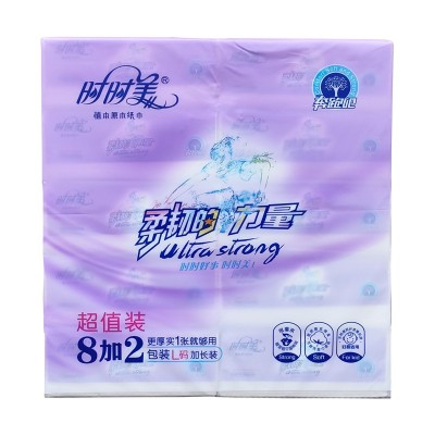 时时美奔跑超值8加2包L码365张抽纸可湿水原木浆家用餐巾纸面巾纸图6