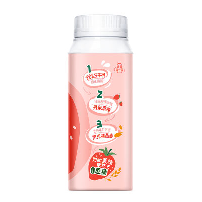 伊利畅轻0蔗糖利乐冠草莓燕麦酸奶 190g图3