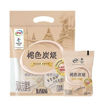 伊利褐色炭烧风味酸奶 150g*5袋 整箱装图5