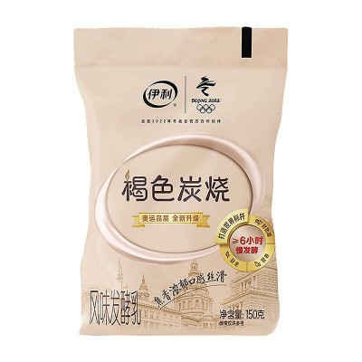 伊利褐色炭烧风味酸奶 150g*5袋 整箱装图2