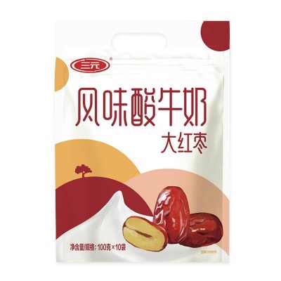 三元红枣酸牛奶 100g*10包*6袋 整箱装图4