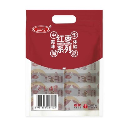 三元红枣酸牛奶 100g*10包*6袋 整箱装图5