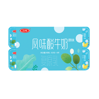 三元风味酸牛奶 100g*8*6杯 整箱装图5