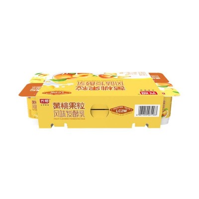 光明黄桃果粒风味发酵乳 100g*8杯 整箱装图5