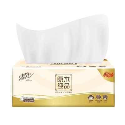 清风抽纸原木纯品2层150抽*6包卫生纸纸巾图3