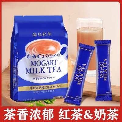 摩岛日东奶茶红茶原味速溶阿萨姆奶茶特浓条装奶茶饮料独立条装图2
