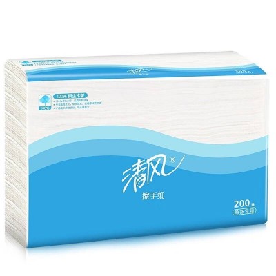 清风抽纸1层三折擦手纸200抽整箱20包图4