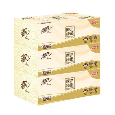 清风抽纸原木纯品2层200抽/盒共36盒图2