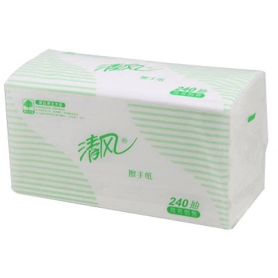 清风抽纸1层两折擦手纸240抽整箱20包图5