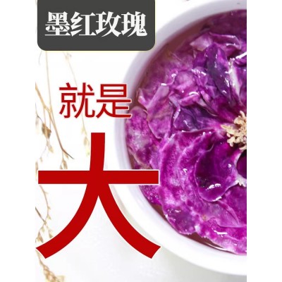 云南墨红玫瑰花茶旗舰店可食用干玫瑰花冠茶正品袋非冻干大朵100g图2