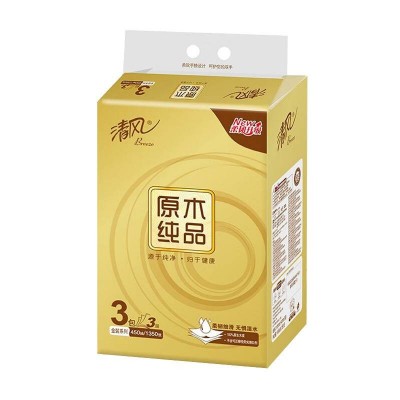 清风金装M号湿水不易破软抽(3层150抽*3包装)*3提餐巾纸图3
