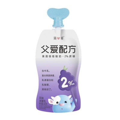 简爱父爱配方2%蔗糖果蔬吸吸酸奶 100g图5