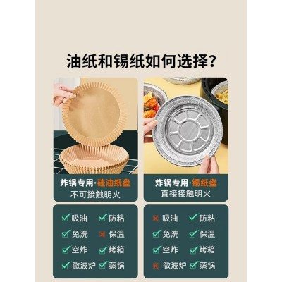 九阳食品级空气炸锅专用纸盘吸油纸垫纸家用食物硅油锡纸烘焙工具图5