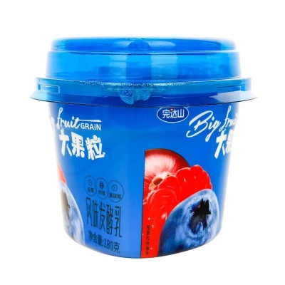 完达山大果粒酸奶 蓝莓+树莓+蔓越莓味 180g 整杯装图2