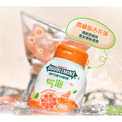 绿箭新品气泡酒味无酒精0糖薄荷糖 20g*4罐 整罐装图5