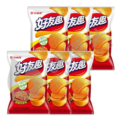 好丽友好友趣111g*1包大凹凸泡菜蜂蜜味薯片条膨化休闲儿童零食品小吃图4