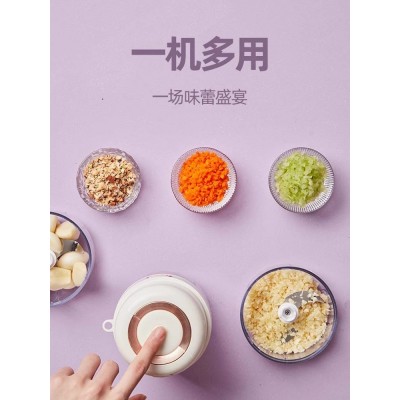七彩叮当蒜泥神器电动捣蒜器搅碎机打蒜家用小型辅食多功能绞肉机图3
