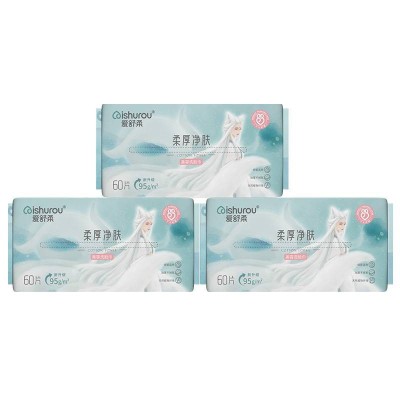 爱舒柔干湿两用巾60片*3包洗脸巾珍珠纹图2