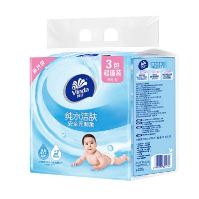 维达婴儿纯水洁肤湿巾80片*3包图4