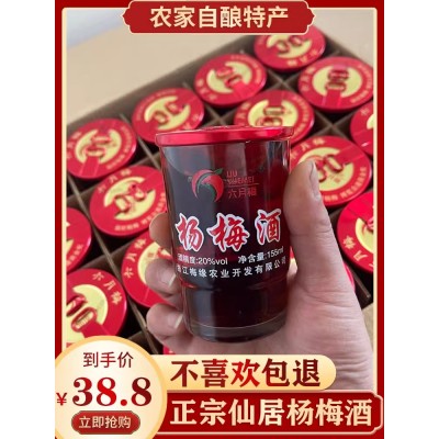 六月梅杨梅酒小瓶装6瓶装20度微醺低度果酒小杯特产仙居杨梅酒图5