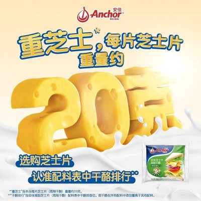 安佳(Anchon)新西兰原装进口切达再制干酪奶酪芝士片减脂 250g*6包 整箱装图5