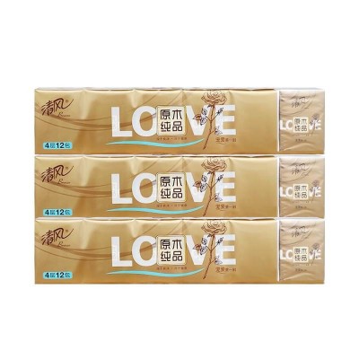 清风金装love手帕纸(4层8张*12包装)*3条图3