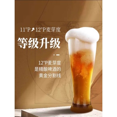 轩博精酿啤酒黄金版德国工艺全麦白啤升级1.1L*8桶装12°P图2
