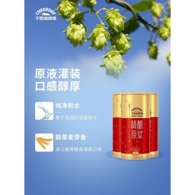 千岛湖啤酒(CHEERDAY)9度 精酿原浆1000mI*6罐 大罐全麦精酿 整箱装图4