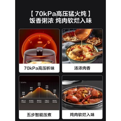 苏泊尔电压力锅家用球釜双胆5L高压锅智能多功能官方正品5升新款图2