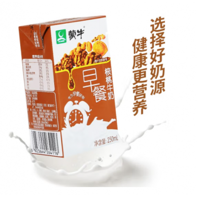 蒙牛早餐牛奶 核桃利乐枕 250ml*12袋 整箱装图2