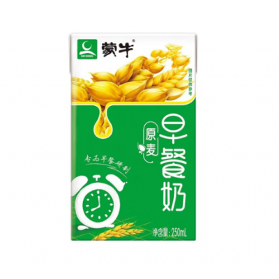 蒙牛早餐牛奶 原麦利乐砖 250ml*16盒 整箱装图2