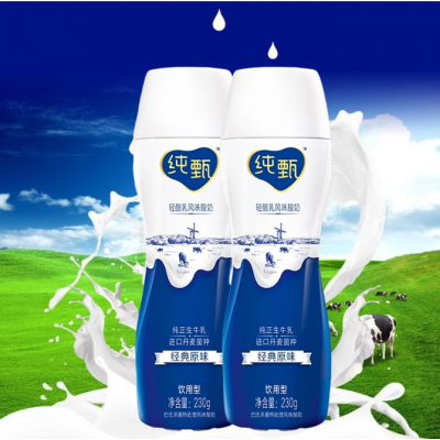 蒙牛纯甄轻酪乳风味酸奶经典原味 230g*10瓶 整箱装图3