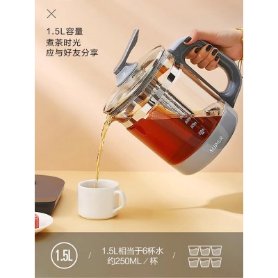 苏泊尔养生壶办公室全自动加厚玻璃养身花茶壶家用多功能煮茶器图2
