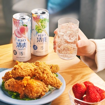 RIO锐澳预调鸡尾酒5度清爽草莓味白桃味330ml*8罐组合装聚会果酒图2