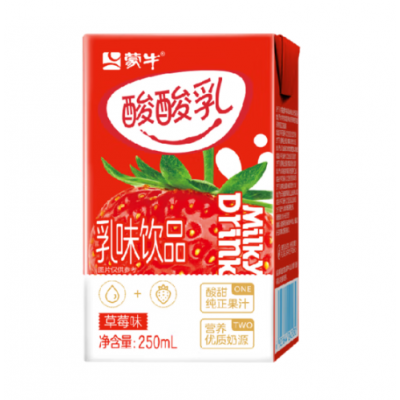 蒙牛 酸酸乳营养乳味饮品草莓味利乐包 250ml×24包 整箱装图3