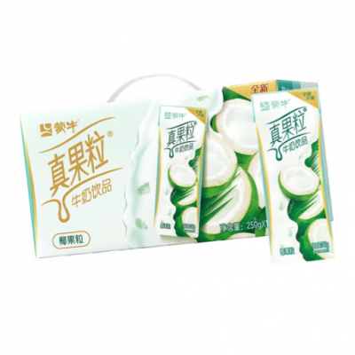 蒙牛真果粒牛奶饮品（椰果粒）250g*12盒/箱，双重营养，双重美味图5