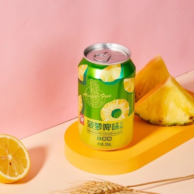 珠江菠萝啤味饮料330mL*12听整箱 啤酒风味果啤无酒精国产经典图4