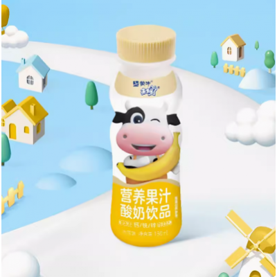 蒙牛未来星营养果汁酸奶饮品香蕉 180ml*16瓶 整箱装图2