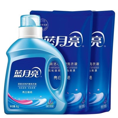 蓝月亮洗衣液4斤套装液套装机洗瓶装袋装补充装1kgx1+500gx2袋图2